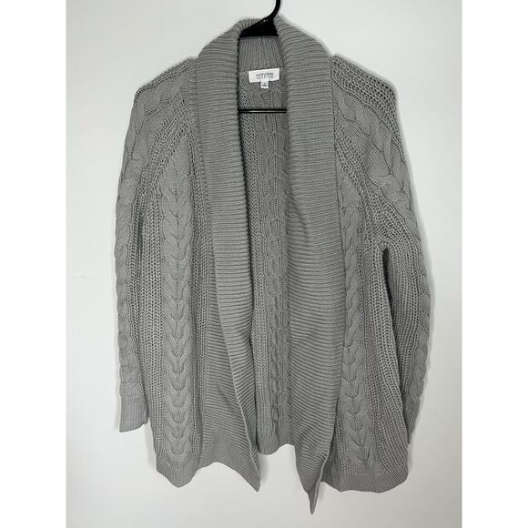 Haven Well Within Women's Medium Grey Knit Cardigan Sweater Cotton Acrylic Blend - Picture 1 of 5